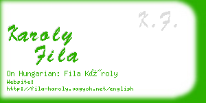 karoly fila business card